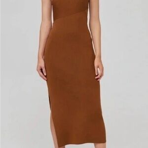 House of Harlow 1960 Ribbed One Shoulder Midi Dress